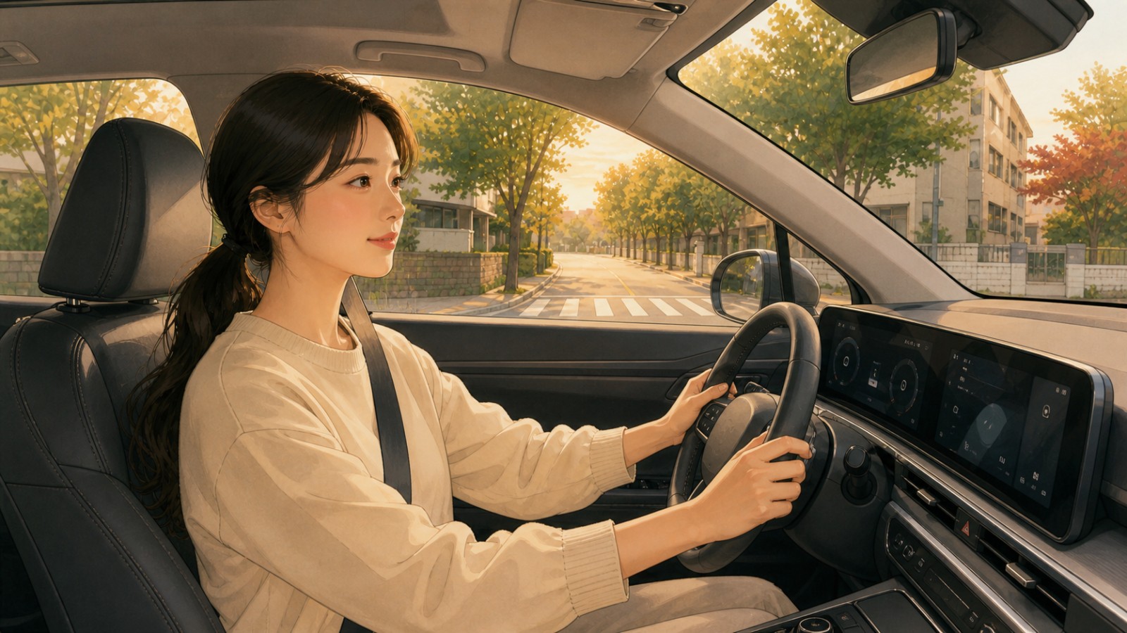 안양 여성 운전자 방문운전연수 일러스트